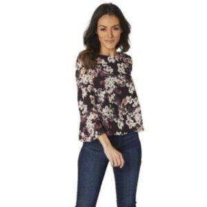 NWT Cupcakes and Cashmere | Women's Jerrin Floral-Print Blouse Size Medium